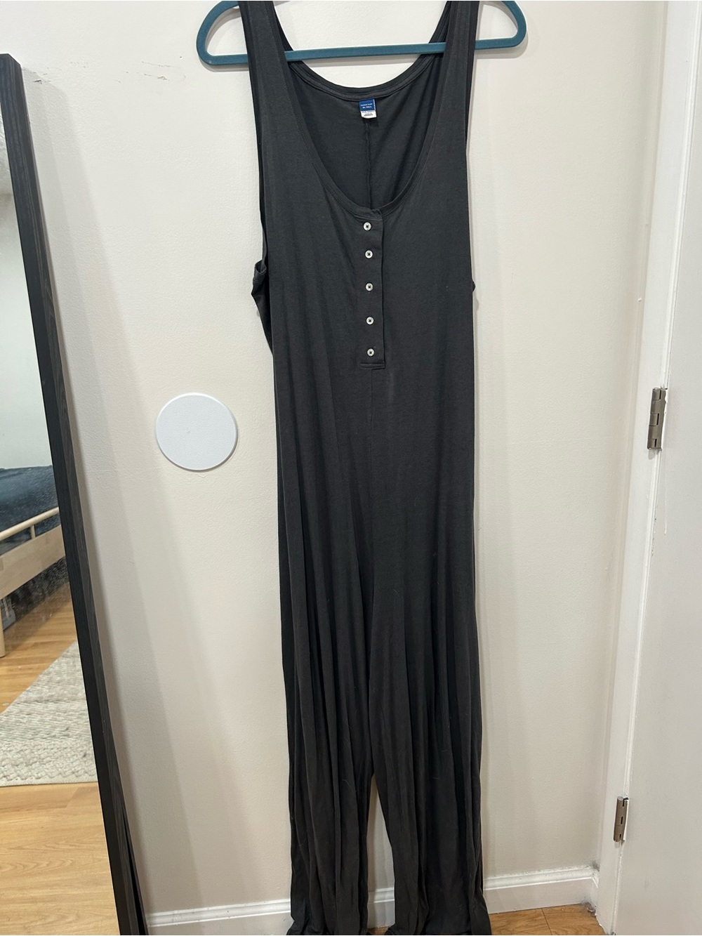 Old Navy Black Sleeveless Henley Jumpsuit